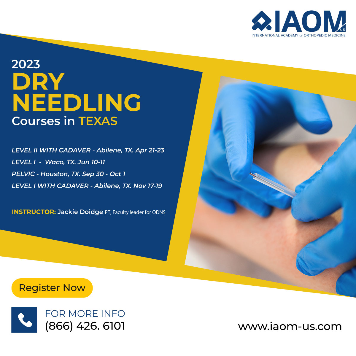IAOMUS's tweet image. Upcoming Dry Needling courses in TEXAS!!

#dryneedling #dryneedle #livecourse #texas #TX #softtissuemanagement #painmanagement #triggerpoint #certification #2023 #houston #waco #wacotx #abilene