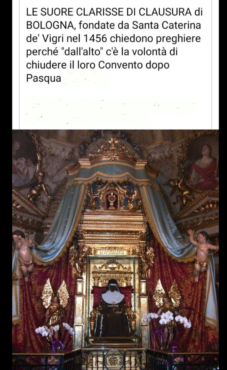 soleradioso's tweet photo. Santa #Caterina co-patrona di #Bologna :
possibile che nessuno intervenga per evitare chiusura monastero e trasferimento in altro sito della ns. co-patrona? 
#storia 
@BOLOGNA 
@SuccedesoloaBO 
@Carlino_Bologna 
@BolognanelCuor 
@rep_bologna 
@bologna24ore 
@etv_rete7 https://t.co/mE1Z4DjCXG