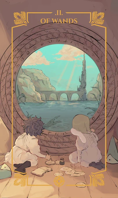 the two cards I did for  #witchhatatelier 
