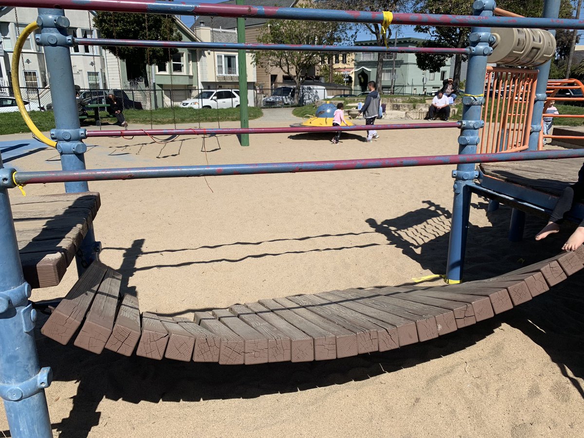 chavastar's tweet photo. @sf311 the kid bridge is broken and all the caution tape is missing at Precita Park! https://t.co/r1aKekiQpy