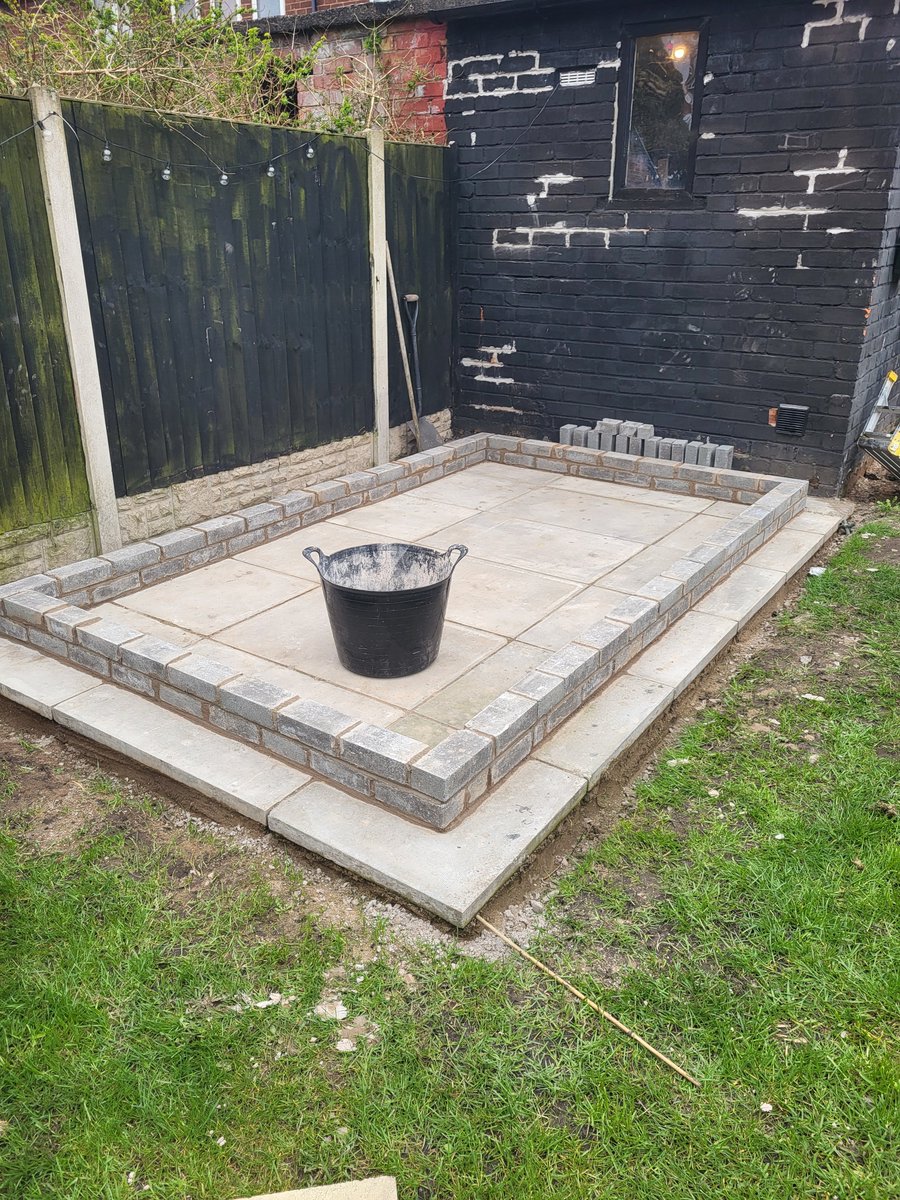 robbi_hunter's tweet photo. All set up ready for my greenhouse to arrive tomorrow. Not bad for my first attempt at laying bricks. https://t.co/9jpqDX30UM