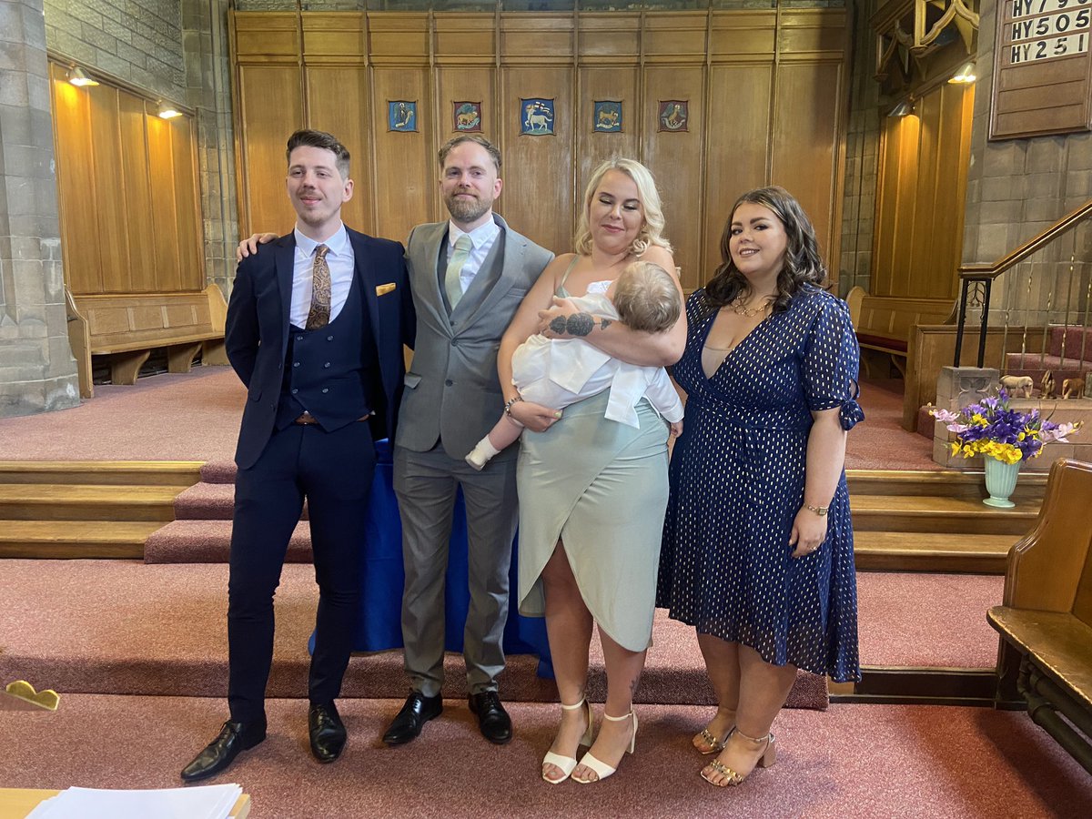 DG93x's tweet photo. A special day for our very special boy. Honoured to have become godparents to Caleb-Jonathon and to be part of his Christening and 1st birthday celebrations today. 💙⛪️🎉 https://t.co/cvn6B1hyZ9