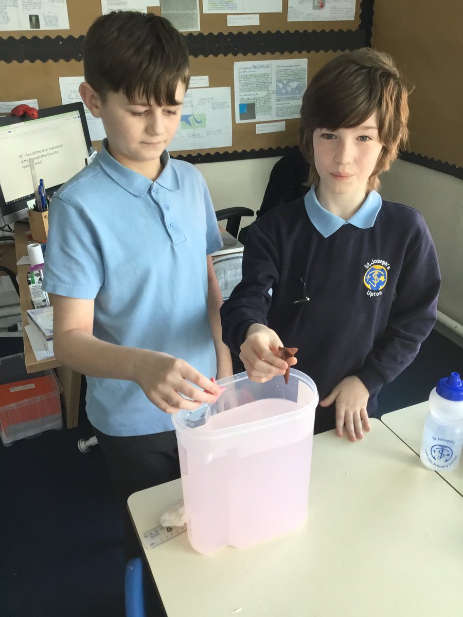 StJosephU's tweet photo. 6F have been investigating the best shapes to overcome water resistance. #SJUscience https://t.co/zrOahYN3Gx