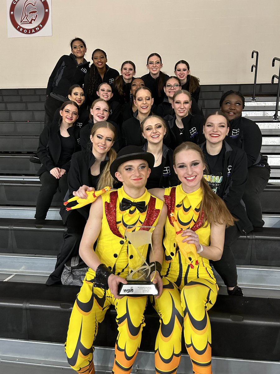 BrownsburgBands's tweet photo. Congratulations to the Brownsburg Open Guard on their second place finish in Finals at the Winter Guard International (WGI) Indianapolis Regional today!
🐥 🐥 🐥
#winterguard #colorguard #thecoop #chickenpower https://t.co/0M8zdtQRsr
