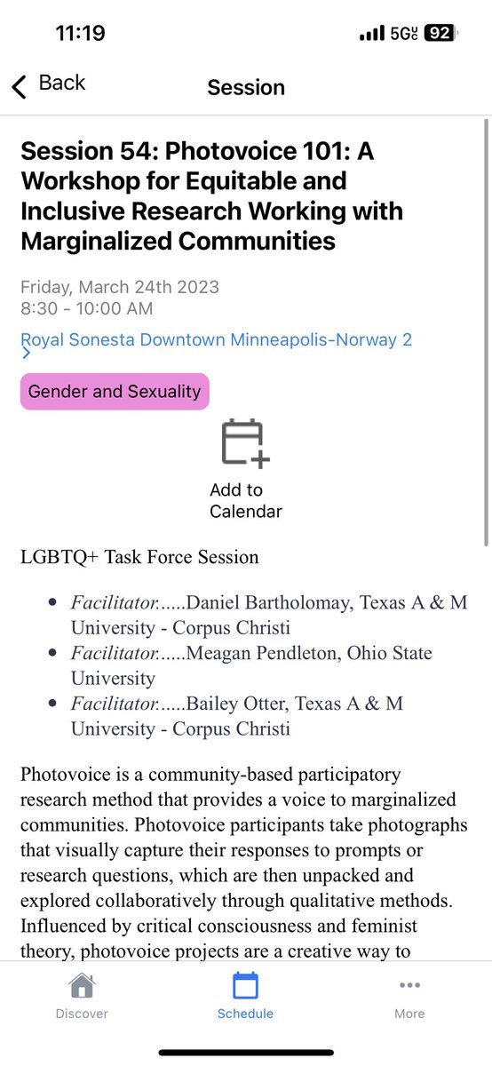 Such a surreal experience to present <a href="/MidwestSoc/">Midwest Sociological Society</a> 2023 alongside my undergraduate advisor AND his current undergraduate research assistant (tagged below) at our session “Photovoice 101: A Workshop for Equitable &amp; Inclusive Research Working with Marginalized Communities.” #MSS2023