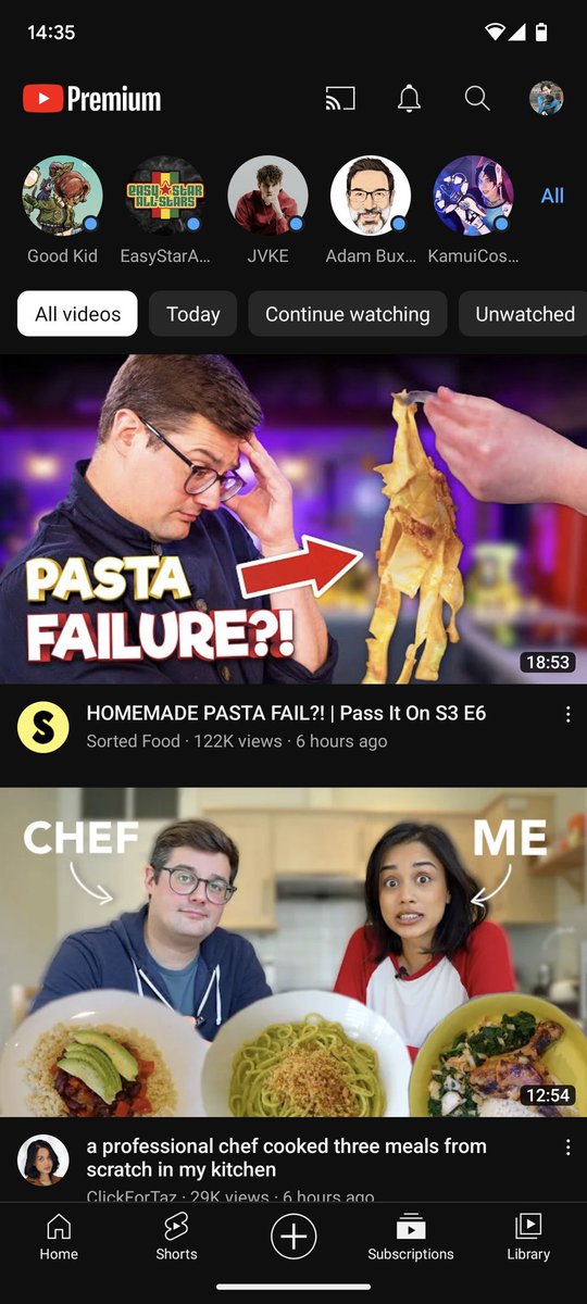 floatingtincan's tweet photo. Gotta love that these videos were back to back in my YouTube Subscription feed! @sortedfood @ClickForTaz! https://t.co/cb3aXzZbMb