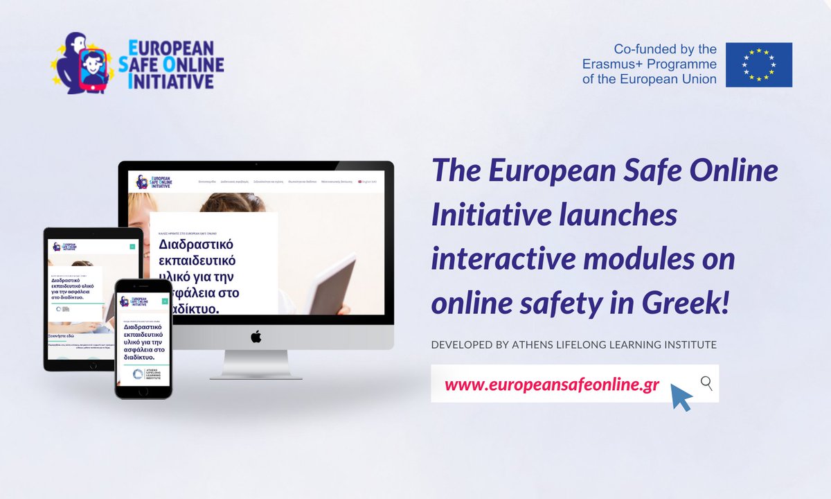 SafeonlineEU's tweet photo. One of @SafeonlineEU's partners: @AthensLifelong launched a #Greek version of Veilig Online's interactive modules on #OnlineSafety! 

Check it out at https://t.co/pYsjR9iafK https://t.co/jclaIj6jqd