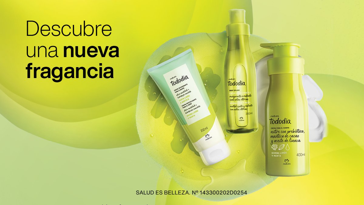 Disfruta la frescura de la nueva línea Hierba Limón y Menta de Tododia. Una fragancia que libera, nutren y revitalizan tus sentidos​ 👉 natura.com.mx/tododia