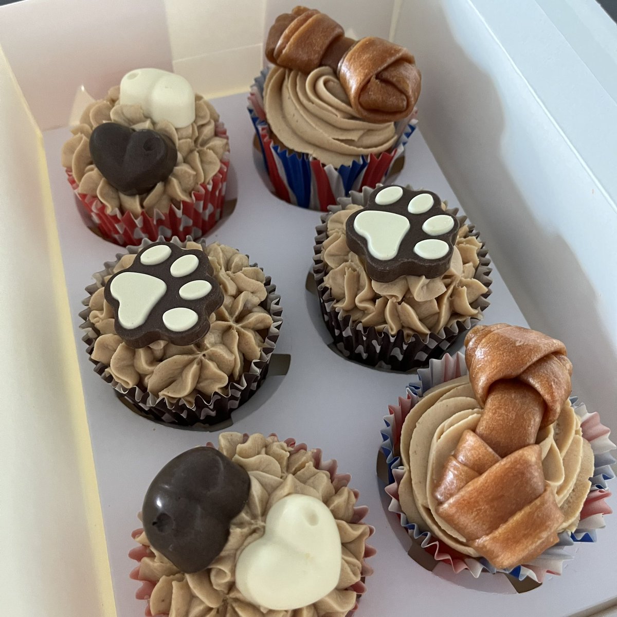 You can always purchase our signature Pupcakes in boxes of 2, 4 or 6🧁 Either select your creations or choose our surprise boxes, pictured here is a selection box of 6🐾 All orders can be placed on our website at pupcakes.org.uk🐶 #pupcakes #dog #dogtreats #dogcake