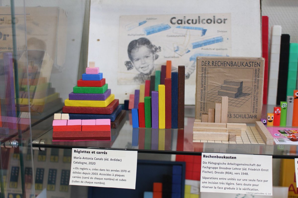 GonzagueJd's tweet image. Et si on choisissait l'analogie de la longueur pour représenter les quantités et les mettre en relation ? Il y a beaucoup de manières de le faire et le Musée de l'école, à #Chartres, nous aide à y voir plus clair.   (1/3)
#DécompositionDesNombres #PlanMaths #TeamPE