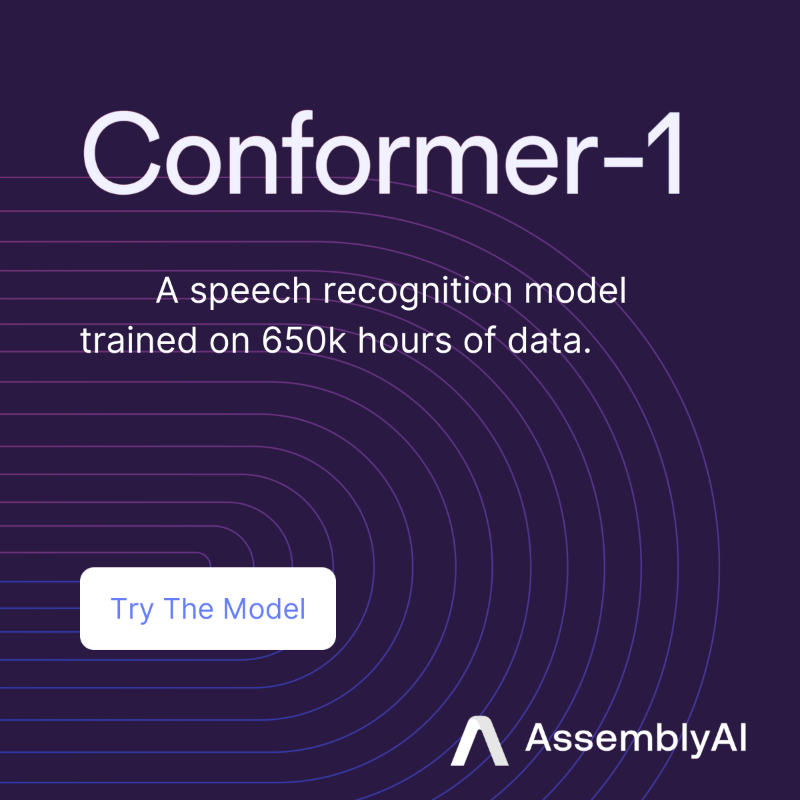 AssemblyAI's tweet photo. A robust speech recognition model: trained on 650K hours of data. See for yourself.