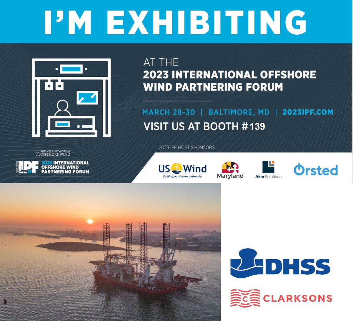 ClarksonsPortServices (@dhssagencies) on Twitter photo Do we see you at our booth in Baltimore? <a href="/Clarksons_CPS/">ClarksonsPortServices</a> is the unburdening factor.
Pop in for a drink & talk about our integrated logistic solutions for the offshore wind industry.
#ipfconf #offshorewind #logistics Do we see you at our booth in Baltimore? <a href="/Clarksons_CPS/">ClarksonsPortServices</a> is the unburdening factor.
Pop in for a drink & talk about our integrated logistic solutions for the offshore wind industry.
#ipfconf #offshorewind #logistics