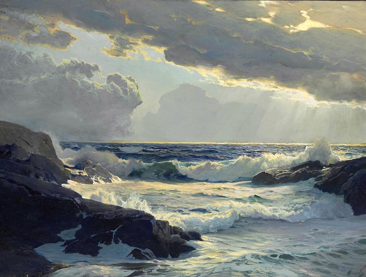 Frederick Judd Waugh (American painter) 1861 - 1940
Freshening Breeze, s.d.
oil on canvas
76.2 x 101.6 cm. (30 x 40 in.)
private collection