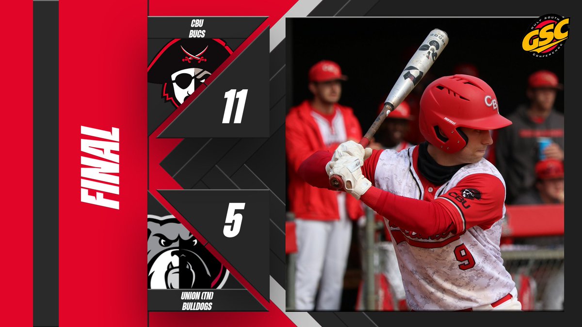 RT THE <a href="/GulfSouth/">Gulf South Conference</a> SWEEP!!! We defeat Union to earn our first three-game GSC series sweep since 2008!! #BUCNation 

📊 Ben B. 2-4 HR 4 RBI 
      Charlie 3-6 2B RBI | 7 IP 3ER
      Seth 2-4 RBI