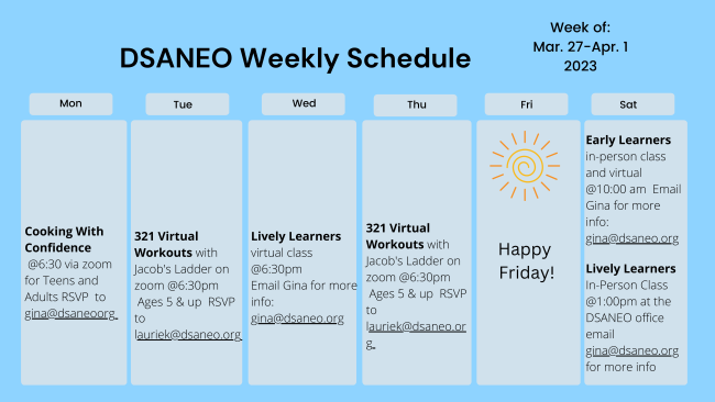 Here is this week's programming schedule ☀️