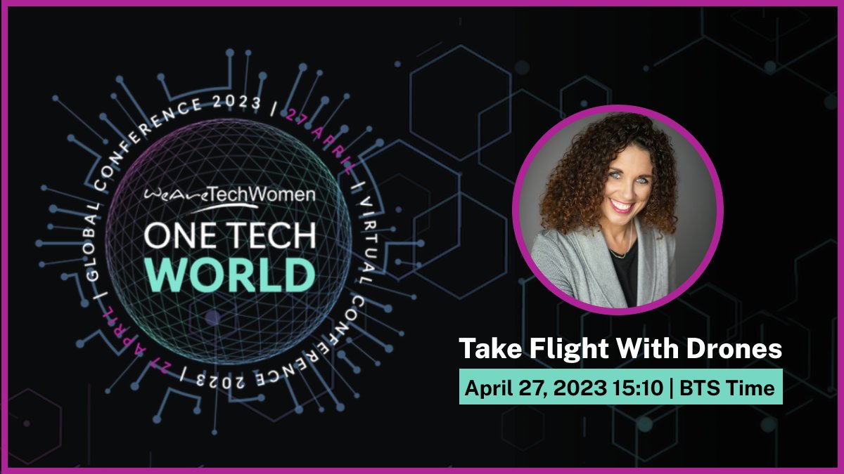 🙏 Honored to be included in the all-star lineup for OneTechWorld’s @WeAreTechWomen online event on April 27th as a speaker on the topic: “Take Flight With Drones!”

Register here: onetechworld.wearetechwomen.com

#WomenInTech #OneTechWorld #WeAreTechFestival #TechWomen100