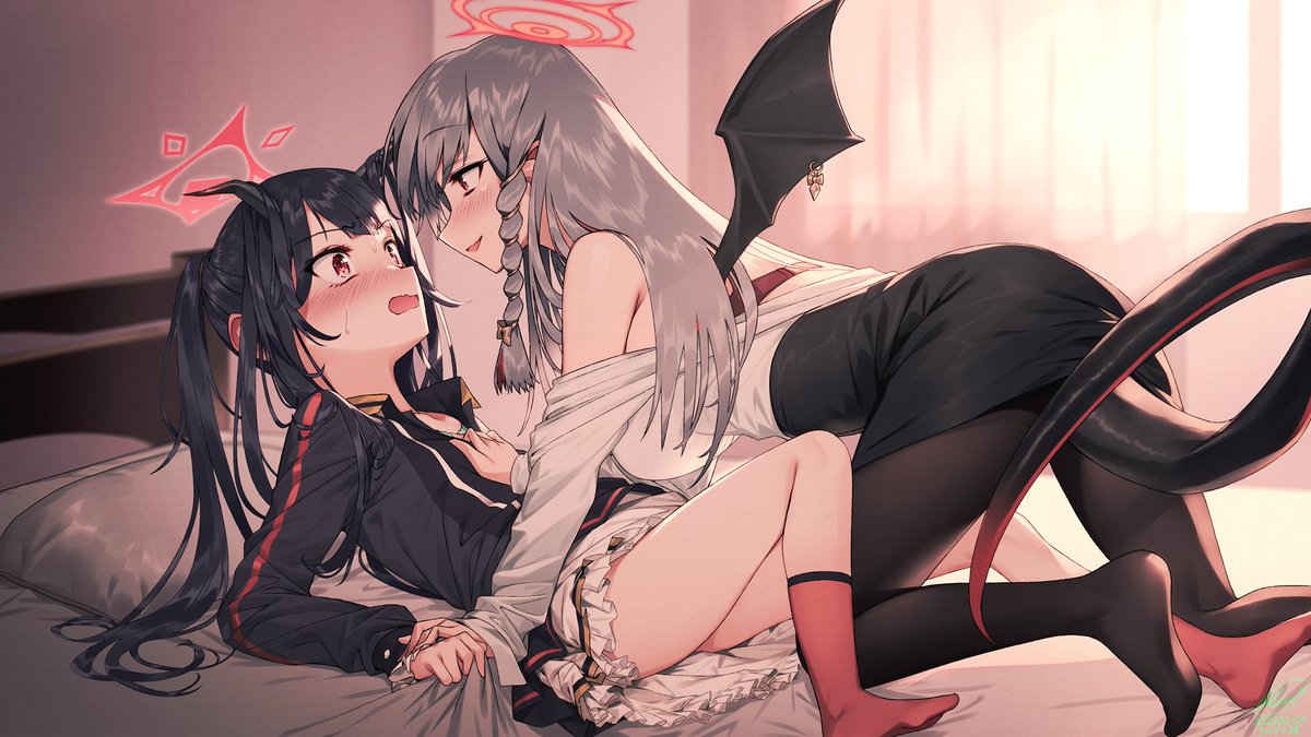 愛清フウカ(ブルアカ) ,黒舘ハルナ(ブルアカ) 「【Skeb】ハルナとフウカ #ブルアカ 」|blew@Skeb依頼受けつけてますのイラスト
