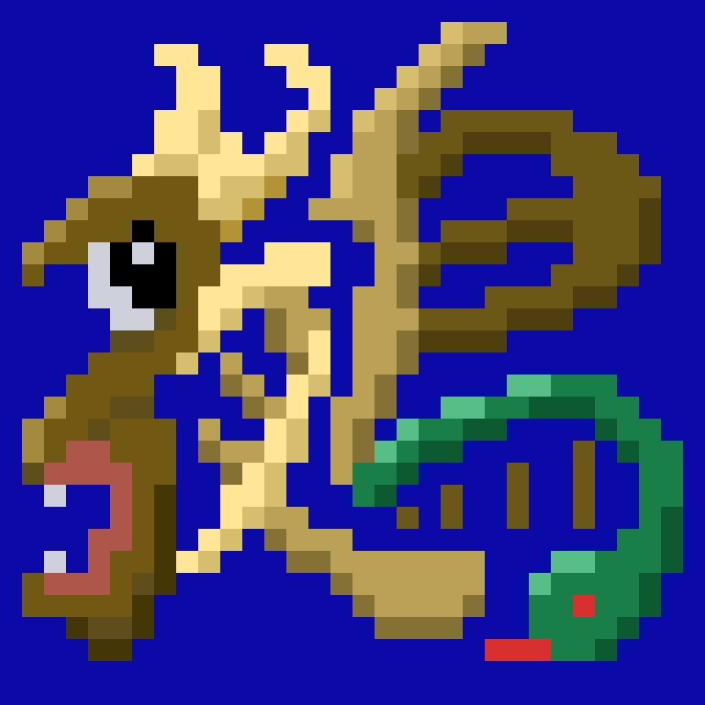 itojunjun1115's tweet photo. Pixel art
~KANJI~
“NUE” ~鵺~
is a fabulous animal in Japan.
He has face of a monkey, body of a raccoon, legs of a tiger, and tail of snake.
#JsGallery #ekakij
#NFT #NFTart #NFTCommunity #kanjiart #kanji #kanjilover
👇Link below👇 https://t.co/5RdfKqWxOU