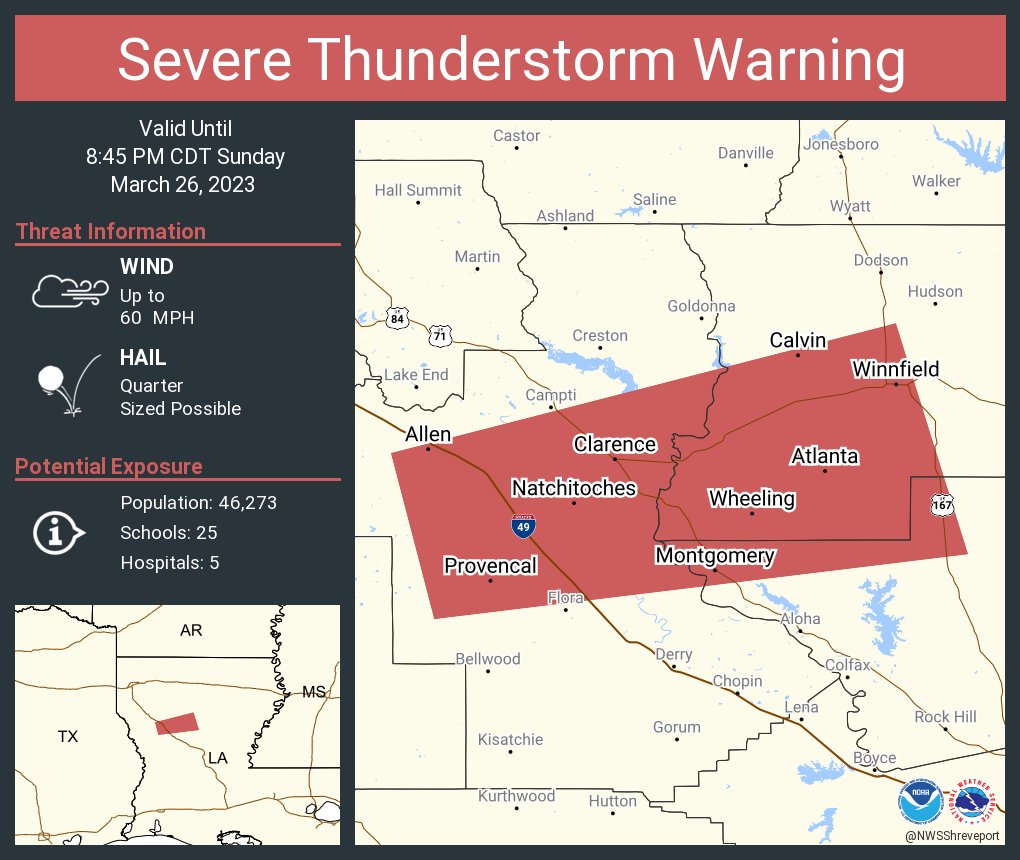 Nws Shreveport On Twitter Severe Thunderstorm Warning Including Nws Shreveport On Twitter Severe Thunderstorm Warning Including