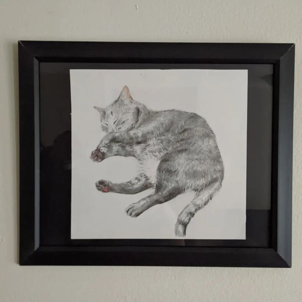 Found an old drawing of my sweet boy while reorganizing the "home office". Now he lives on my wall. Miss you Marvin. 🥹 instagr.am/p/CqRFYJIPCGe/