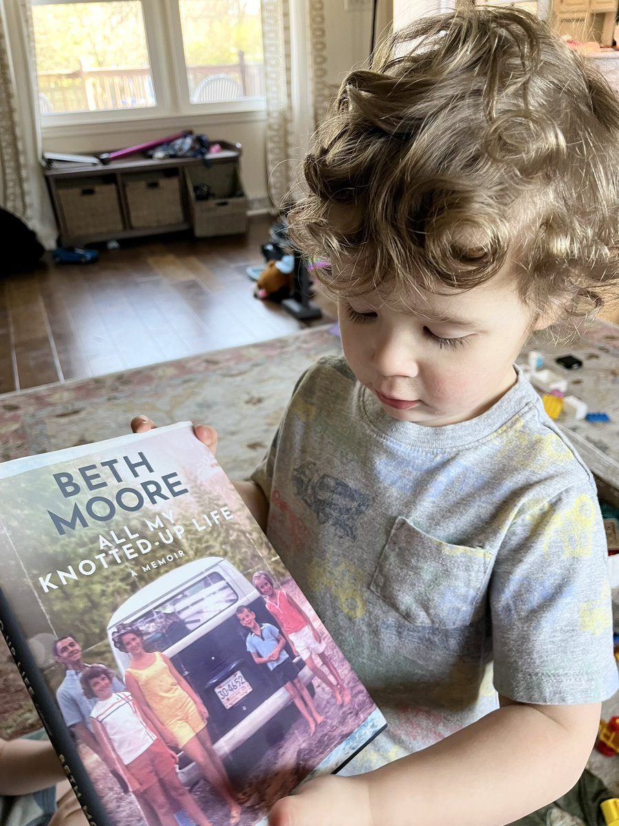 Mary_Mags's tweet photo. @BethMooreLPM My 3 year old Beau brought this to me and said “Who wrote this book?”❤️He must know what precious stories lie within. P.S.  Ignore the state of our den please 🤔. He and his siblings have not yet learned that cleanliness is next to Godliness. https://t.co/sZbcVNbyXk