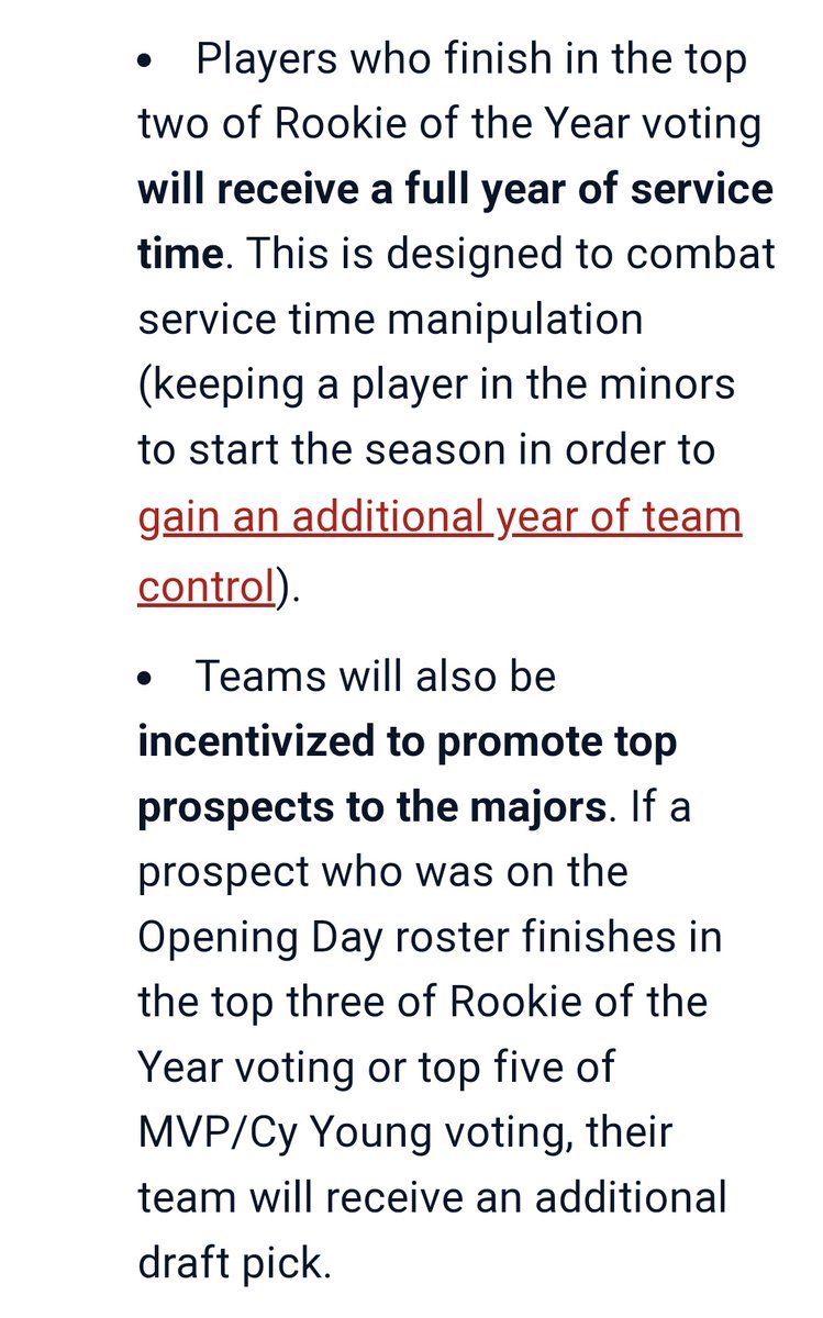 BenjyLankin's tweet photo. @TalkinJake So glad the new rules being implemented with the new CBA are putting a better product on the field. Having these young studs sit in AAA for the first month isn't good for anyone. https://t.co/AcNU9foocA