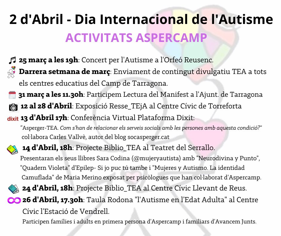 aspercamp's tweet photo. #diainternacionalautisme #asperger #TEA #CEA #aspercamp #fascat https://t.co/ID9At3MisP