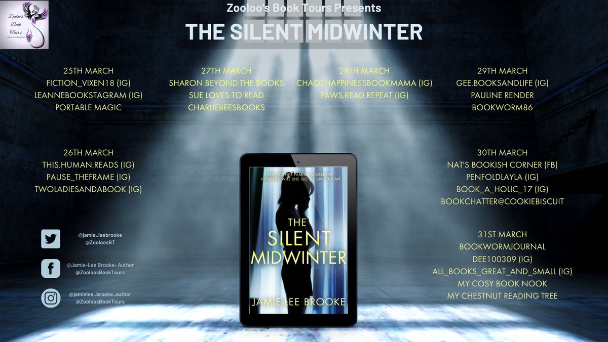 ZooloosBT's tweet photo. HUGE thanks to #thishumanreads #twoladiesandabook and #pause_theframe for your posts on #TheSilentMidwinter #BookTour
We are back tomorrow with @ShazzieRimmel @SueWall61433384 and @Charliebeesboo1 - see you then!
@Jamie_LeeBrooke
#ZooloosBookTours https://t.co/aYpwcrM4oJ