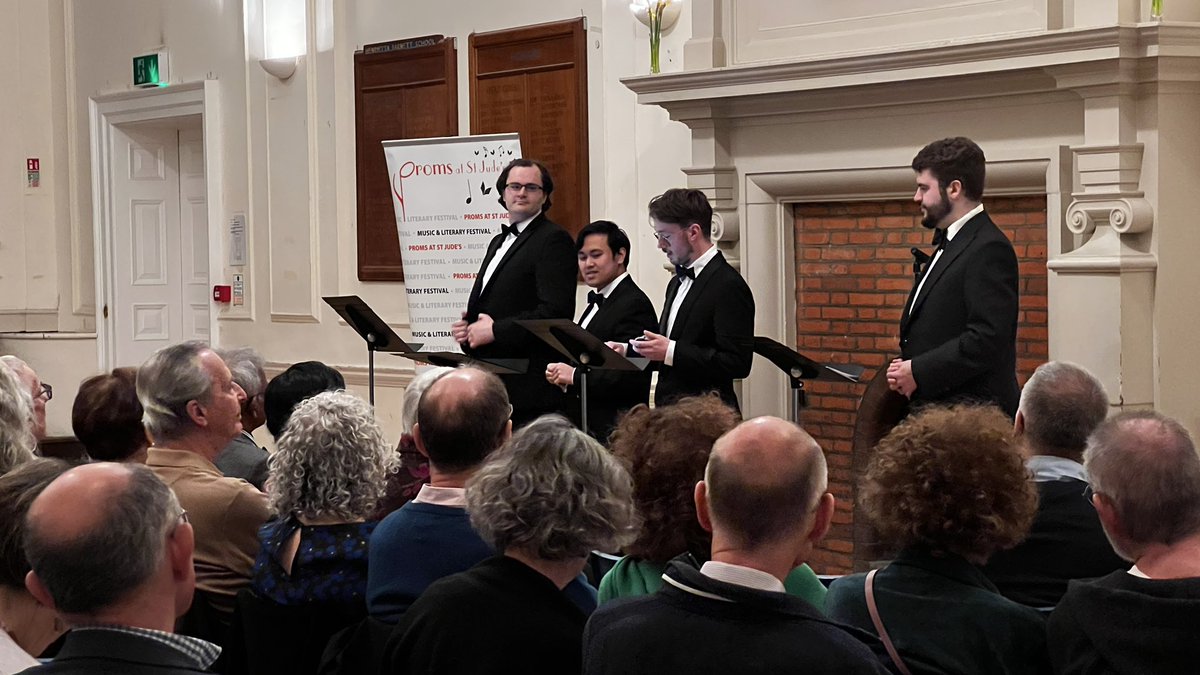 PromsatStJudes's tweet image. Proms at St Jude’s 2023 has officially launched! Barbershop group “The Clefhangers” entertained the invited guests at Henrietta Barnett School. Gold Friends can purchase priority tickets from tomorrow.