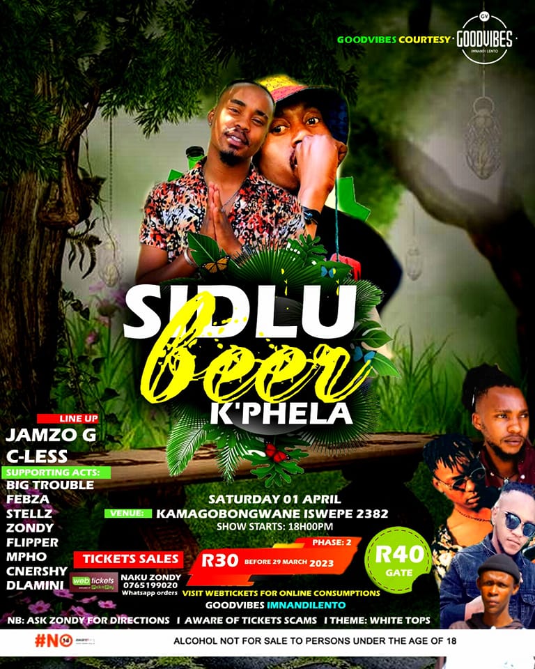 C_lessMpWakeUp's tweet photo. 📌Sidlu Beer K'phela - @Iswepe

Online "Tickets click on the link below and don't forget to subcribe to the website for new updates :SEE YOU THERE!
#2383

Link: https://t.co/NG5pTnslMb https://t.co/DA2QbsPi5m