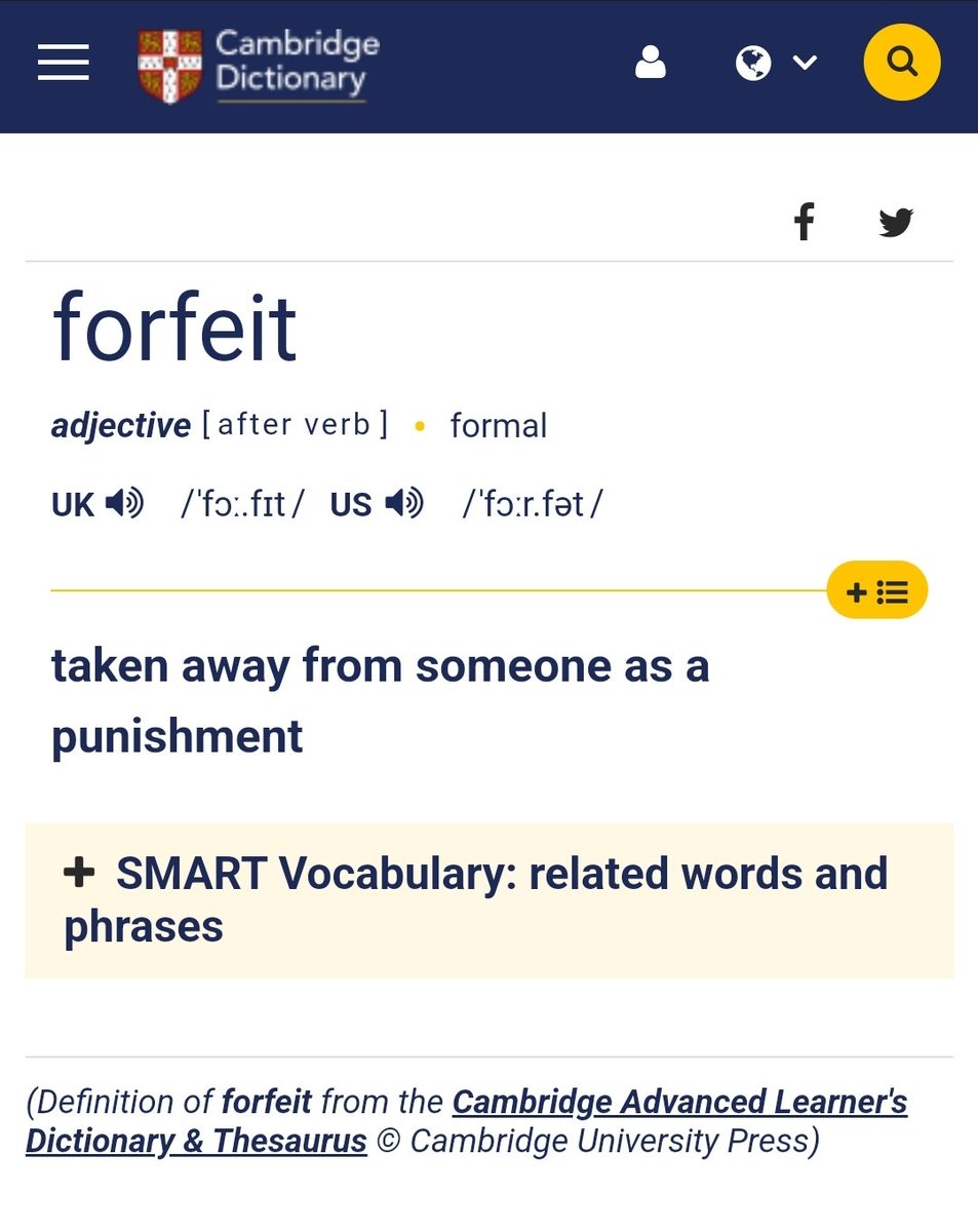 richie_trap's tweet photo. @kairusrealtors @Sunayaglobal @SamuelO44679041 @fkeyamo Frame 1: Black's Law Dictionary 
Frame 2: Cambridge English Dictionary
Frame 3: Oxford's Learners Dictionary 
No matter the perspective, law, or layman, forfeiture implies a penalty for wrongdoing.
Know this, and know peace. https://t.co/bnkvKjQ3cq