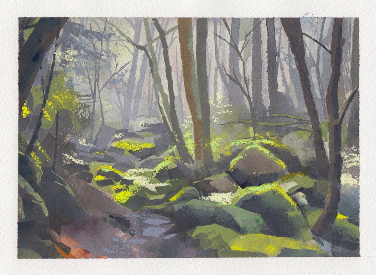 Watercolour, gouache and soft pastel 🌱
#gouache #backgroundart #pleinair
