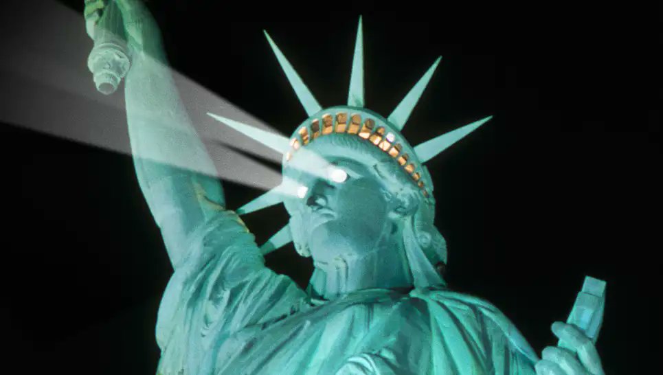 NYC Park Officials Finally Get Around To Replacing Dead Light Bulbs In Statue Of Liberty’s Eyes bit.ly/3JZnzGu