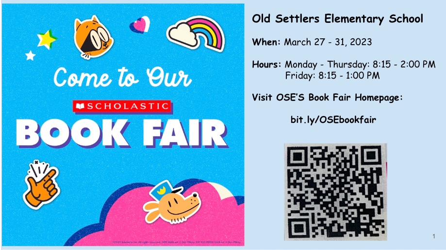 The @OldSettlersES Scholastic Book Fair opens tomorrow! Every purchase at the #bookfair, in person or online, will benefit our school! You can set up an eWallet for your child by going to this site: 
bit.ly/OSEbookfair
#LISDlib @Scholastic @LewisvilleISD