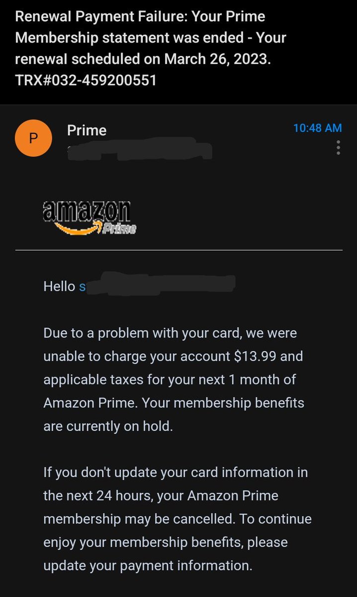 Beware of #PhishingEmail scams like this! This email is NOT FROM @amazon