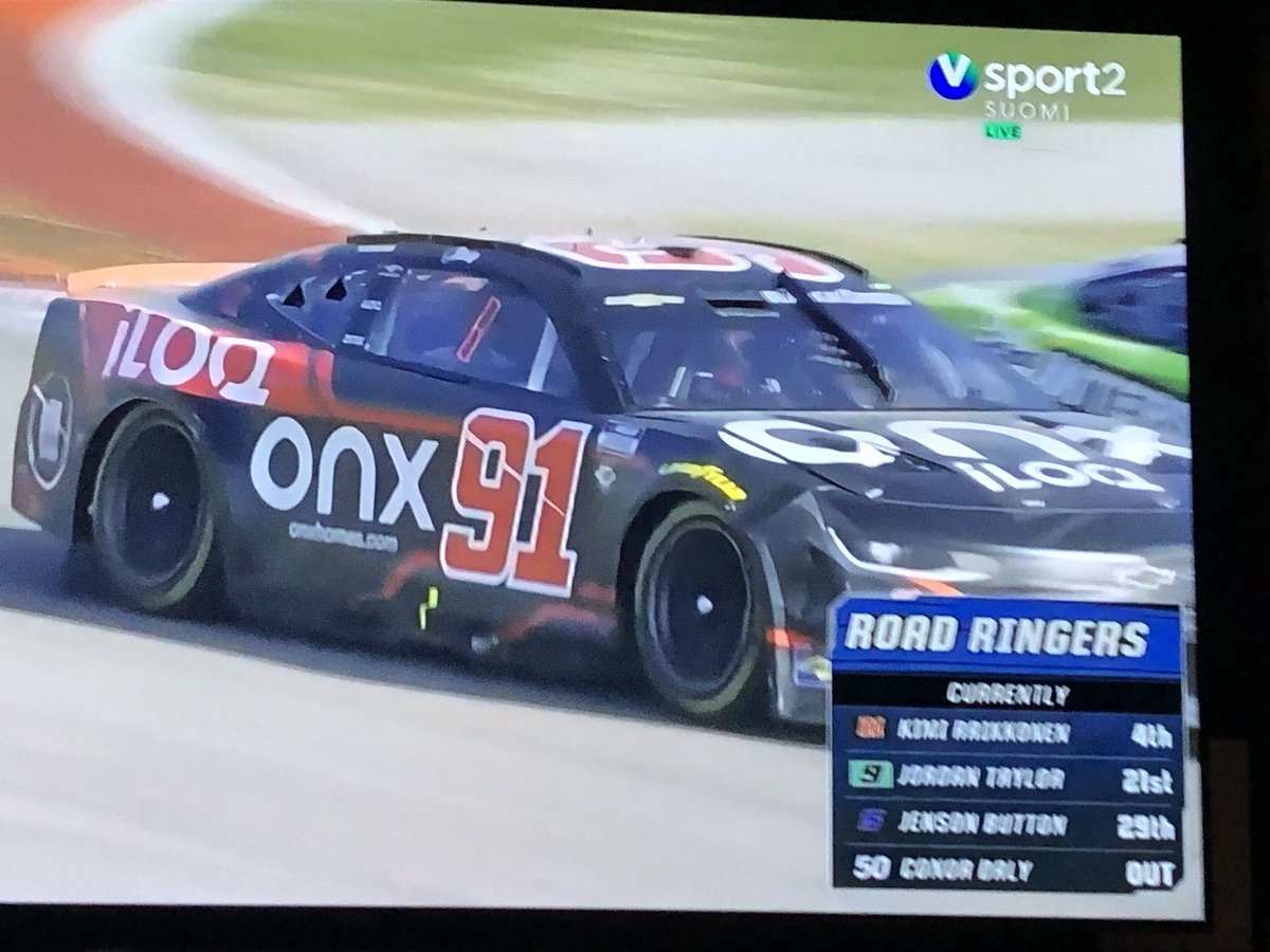 Kimi going strong, 10 lapa to go! #nascar #austin