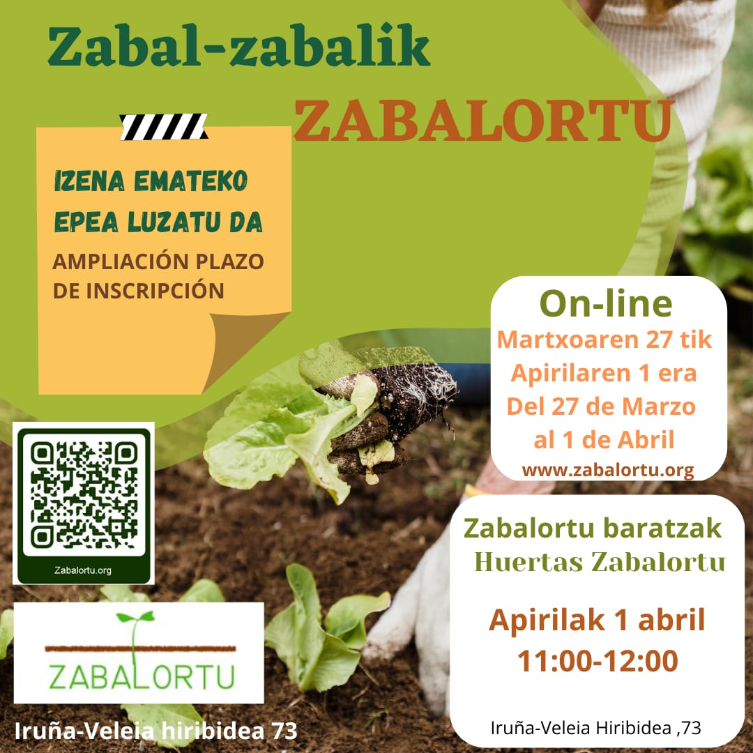 zabalortu's tweet photo. 2023ko ESLEIPEN BERRIAK!
Izena emateko epea luzatu da!

¡NUEVAS ADJUDICACIONES 2023!
¡Ampliado el plazo de inscripción!

https://t.co/U4N77IeIUZ

🌻🍓🥒🍅🥕🌶️🥦🍆🧄🥬🥔🥒🧅
#HuertasZabalortu #ZabalortuBaratzak https://t.co/stGCG41LnY