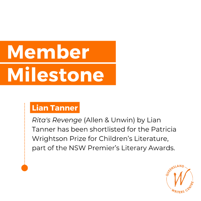 qldwriters's tweet photo. Congratulations to Lian Tanner, who is this weeks highlight Member Milestone!

Have a recent writing milestone you’d like to share? Submit yours to be featured in our newsletter by sending an email to editor@qldwriters.org.au https://t.co/DQKinlVpA1