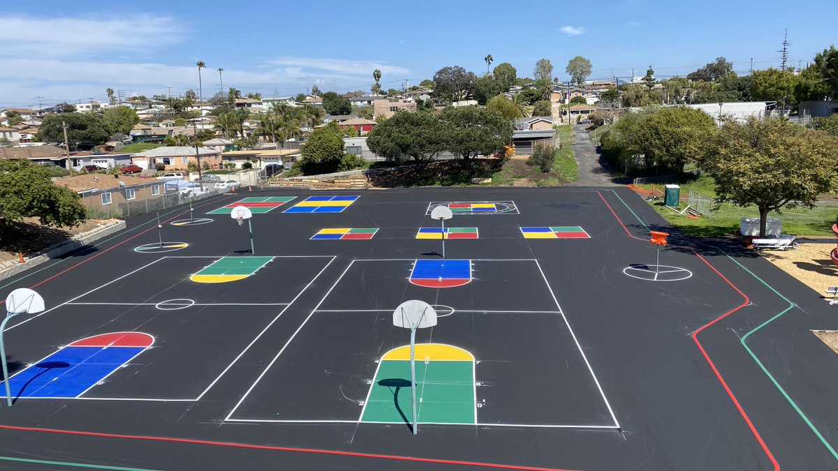 NSD_Castillo's tweet photo. We started striping and adding a little bit of color to Lincoln Acres playground this weekend. We still have some games to add and a few other little things that should really set it off. @daniela_r_j⁩ ⁦@NSDLeighangela⁩ #NSDnow #valueadded ⁦@SharmilaKraft⁩ https://t.co/ZiMZupmE8w
