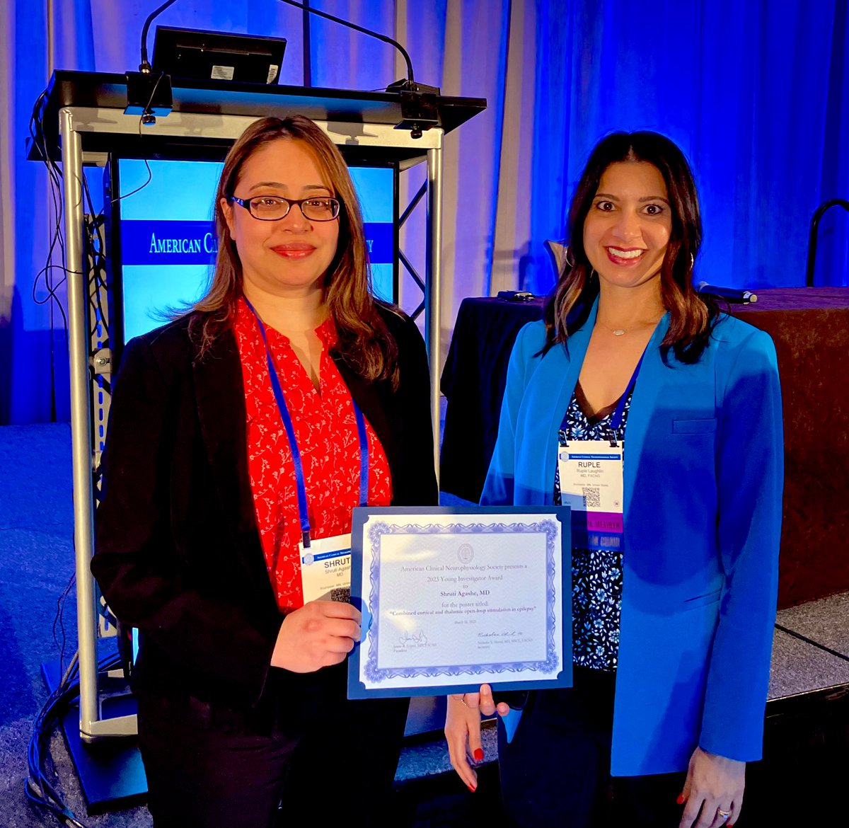 Thank you ACNS for the Young Investigator award!  Great foundation laid at the Mayo Clinic and hoping to continue the investigations at Duke University! #ACNS2023 @ACNS_org @MayoClinicNeuro @Duke_Neurology