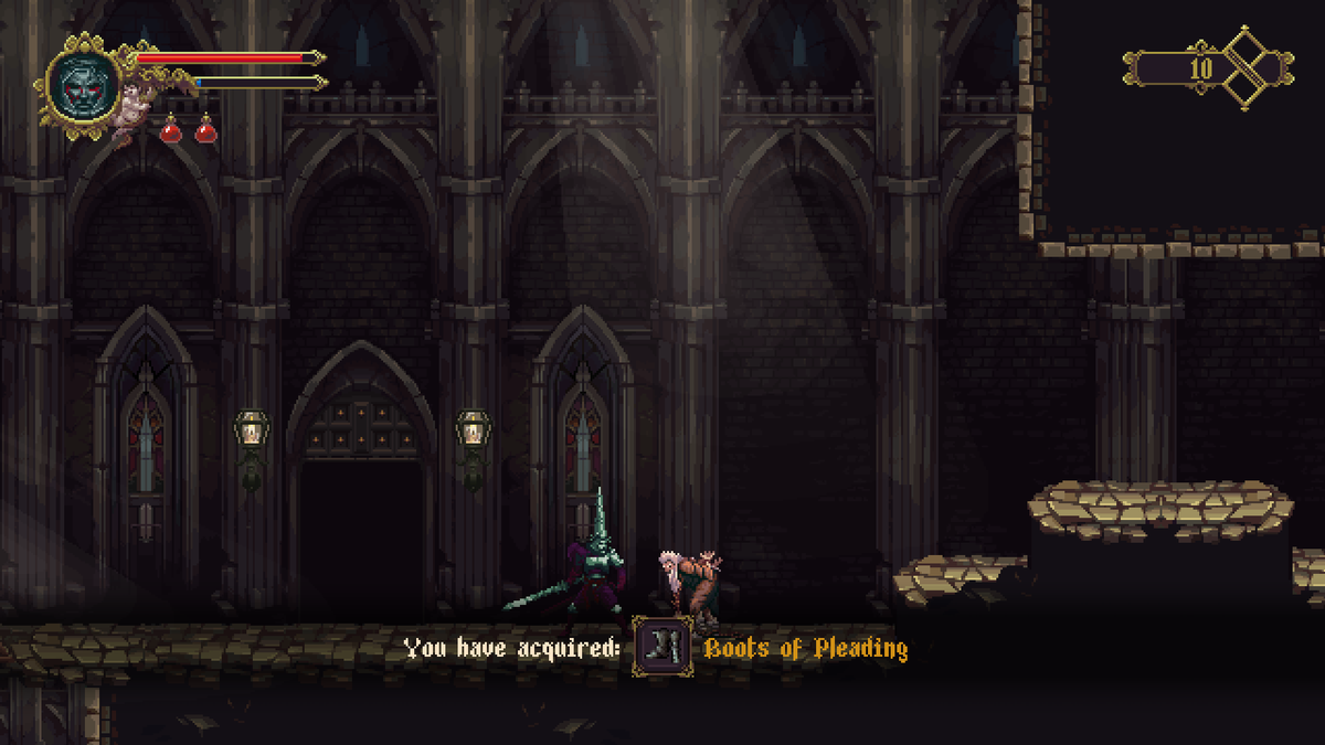 DamoclesModding's tweet photo. Two new relics have been added to the game. 
The 'Boots of Pleading' provide protection against spikes, while the 'Purified Hand of the Nun' allows the Penitent One to double jump.
https://t.co/LMmv2tYMis https://t.co/7LAGVJNtqk