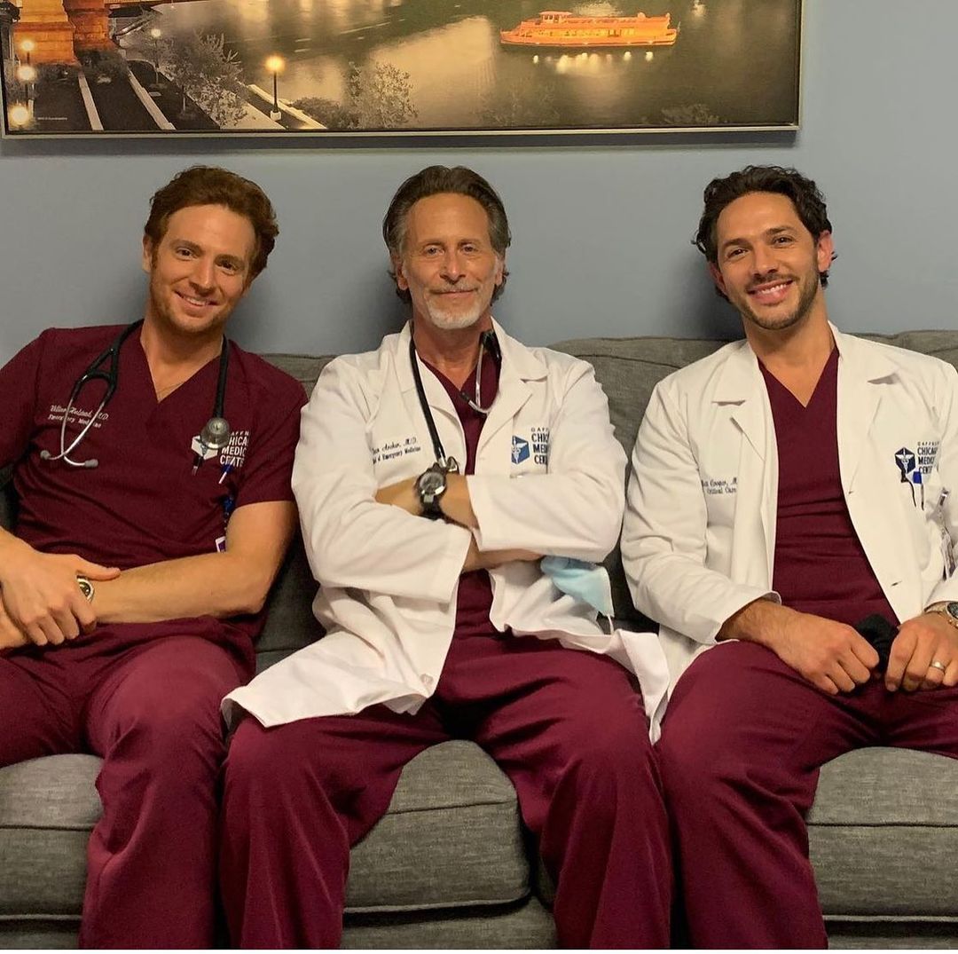 imagine being Michael Rady and hangin' out with everyone's faves on chicago  med and @magnumpi. 👀, image size:1080x1075