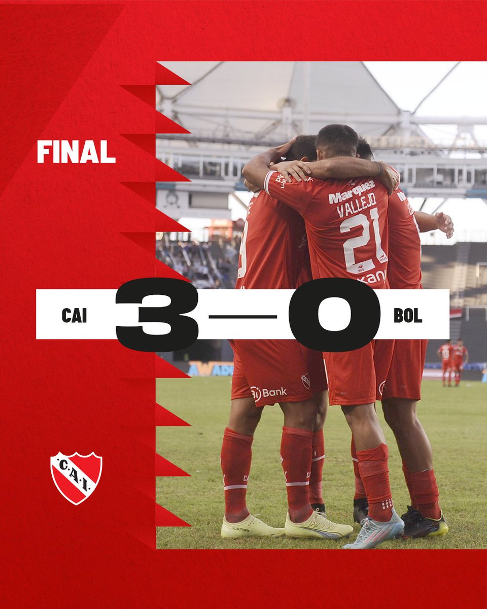 Independiente's tweet photo. ¡GANÓOOOOOOOOOOOOOO #INDEPENDIENTE!

#TodoRojo 🔴 https://t.co/SwHqWgFEhT