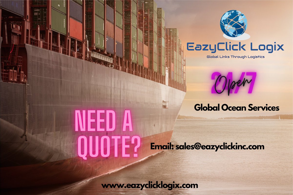 EazyclickInc's tweet photo. #logistics #oceanfreight #contactus #supplychainmanagent #lcl #fcl #globalfreight #freightforwarding #cargamaritima #servicioslogisticos #logisticainternacional #internationalfreight https://t.co/BApvgDY5Ft