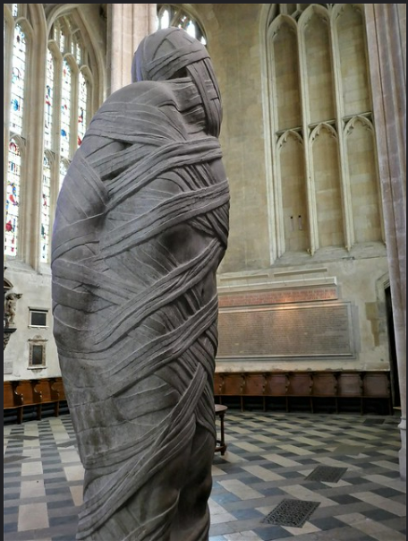 Lazarus 
by Sir Jacob Epstein installed in the chapel of New College, Oxford.
