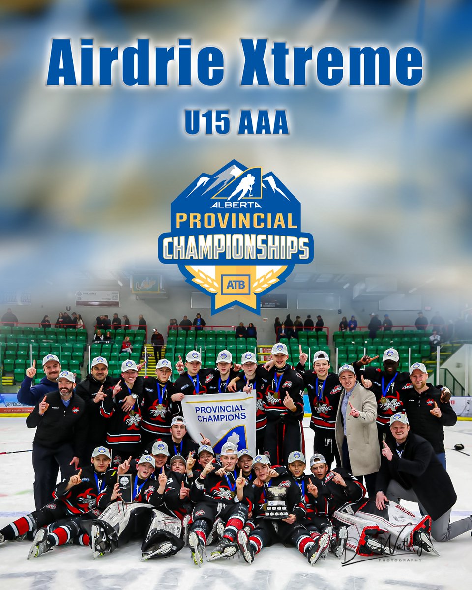 HockeyAlberta's tweet photo. The @AirdrieXtreme are your U15AAA Provincial Champions! 

Photo: @Dave__Watling 

#HAProvincials #TeamATB https://t.co/0HtQZrKshN