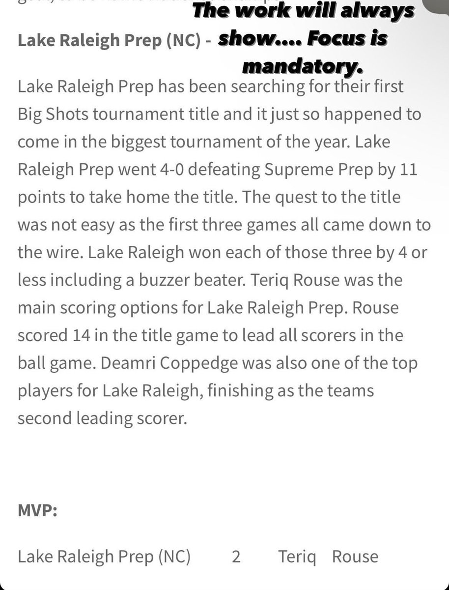 <a href="/Collegebbopens/">College Basketball Openings</a> (24.5)PPG (5.2)RPG (10.5) APG  
FG%(78%) 3PT%(88%) FT%(94%)
(6’1) Combo GuardWeigh (165) 
GPA: 3.28
Team Honors/Awards:2x BooWilliams MVP, 1,700+pts club, 1,200asts, 500stls club, Team Mentionable Player if the year! 2xCHAMP

youtu.be/HOmpcwDT58A

youtu.be/CGH6C446Xzs