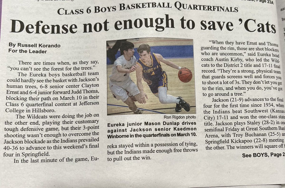 Thank you <a href="/myleaderpaper/">Leader Publications</a> specifically <a href="/rlkorando/">Russell Korando</a> for all the coverage this season. Our kids don’t know how lucky they are to be covered so often in the local paper.