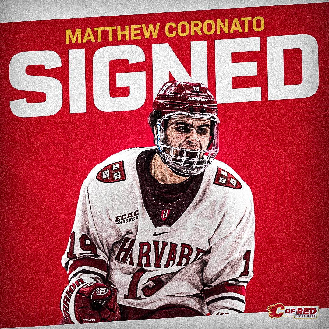 MATTHEW SCORE-ONATO! 

The #Flames have signed forward Matthew Coronato to a three-year entry-level deal: cflam.es/3ZnzOB4