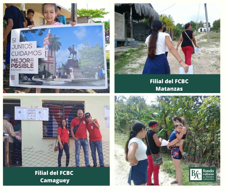 #EleccionesNacionales ✍️🇨🇺I Nos llegan fotos desde <a href="/FCBCCamaguey/">Fcbc Filial Camaguey</a> y <a href="/FCBCMatanzas/">FCBC Filial Matanzas</a>. 
✊ Como autoridades electorales locales, algunos trabajadores del <a href="/CubaFCBC/">Fondo Cubano de Bienes Culturales</a> han acercado las boletas a lugares de difícil acceso.  
#MejorEsPosible #YoVotoXTodos #CubaEsCultura #Cuba